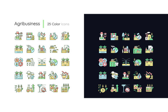 Agriculture Related Light and Dark Theme: A Versatile Graphic Design Asset for Local Businesses