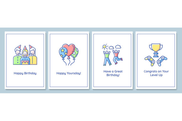Birthday Celebration Greeting Cards: A Graphic Template for Digital Sellers