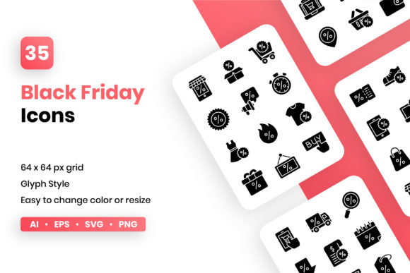 Black Friday Glyph Icon Set Review for Digital Product Creators