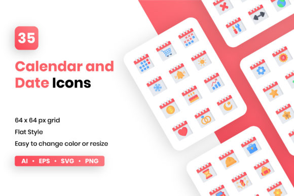Calendar and Date Flat Icon Set: A Must-Have Graphic Design Asset for Crafters