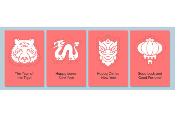 Celebrating Chinese New Year Cards: A Graphic Template for Editorial and Web Publishing