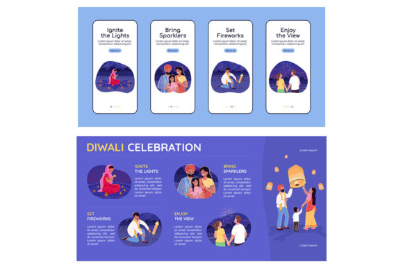 Diwali Celebration Vector Template Set: Graphics for Branding and Graphic Templates