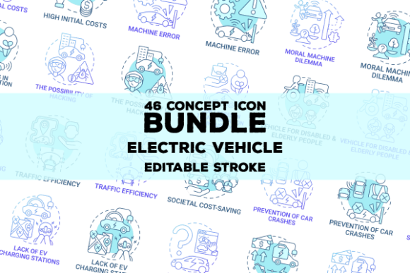 EV Introduction Round Icons Bundle: Graphics and Icons for Modern Branding