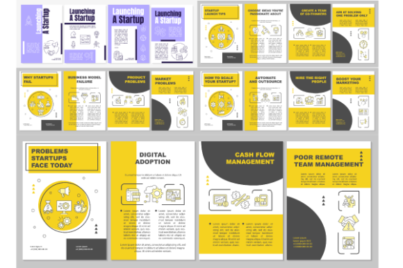 Launch Startup Brochures Bundle: Graphic Templates for Modern Design
