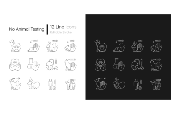 No Animal Testing Linear Icons Bundle Review