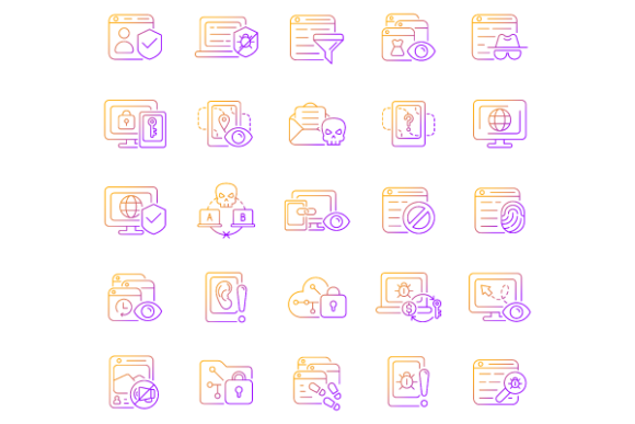 Online Surveillance Icons Bundle: A Versatile Graphic Design Asset for Modern Marketing