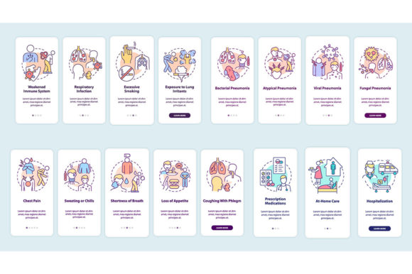 Pneumonia Diagnosis Mobile App Page Set: A Versatile Graphic Template for Crafters