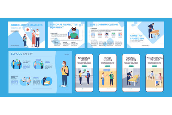 School Covid Measures Vector Templates