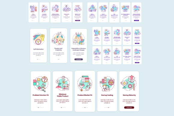 Startup Launch App Page Bundle: A Modern Graphic Template for Content Creators