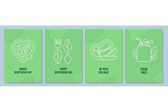 Veganism Movement Postcards: A Graphic Template for Modern Branding
