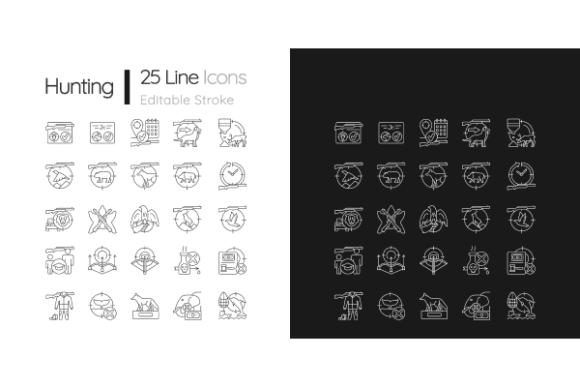 Wild Animals Hunting Icons Bundle: Graphics and Icons for Creative Projects